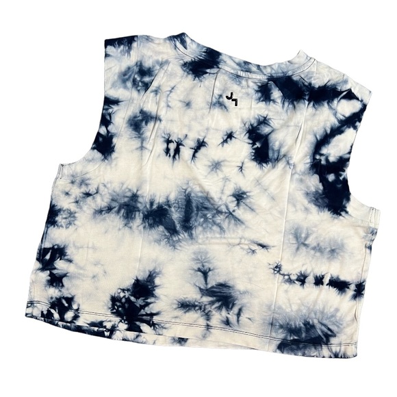 JOYLAB Women’s Navy/White Cropped Tie-Dye Muscle Top Tank - Picture 2 of 4